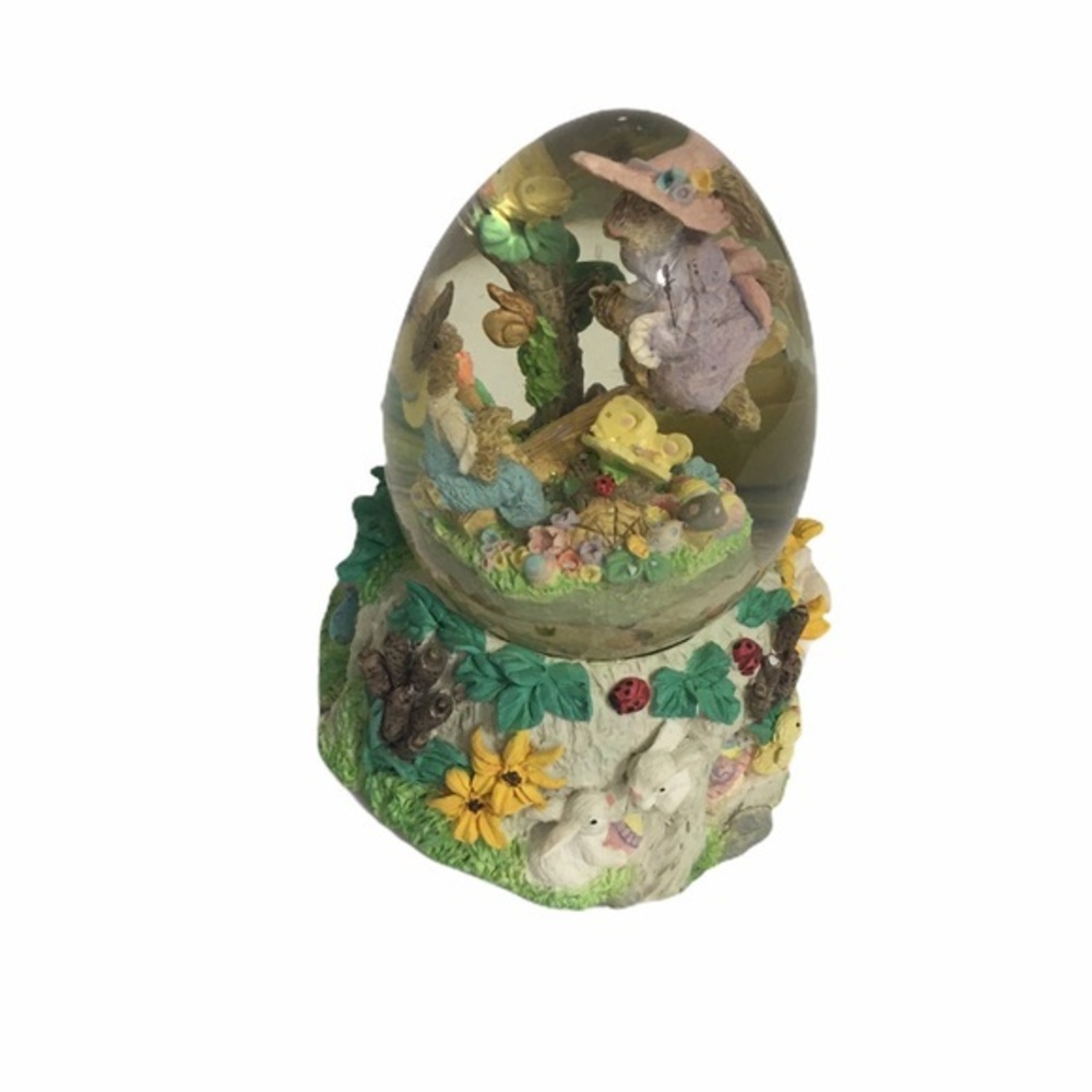 Easter musical snow globe. Egg shaped